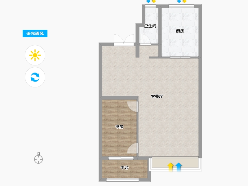 江苏省-徐州市-珑玺台-73.71-户型库-采光通风