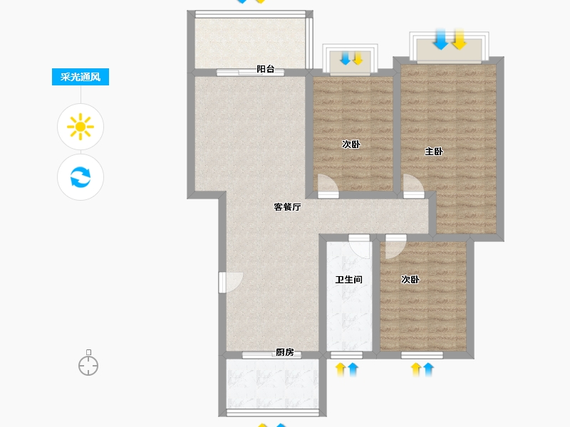 河南省-三门峡市-鸿泰金海岸-93.49-户型库-采光通风