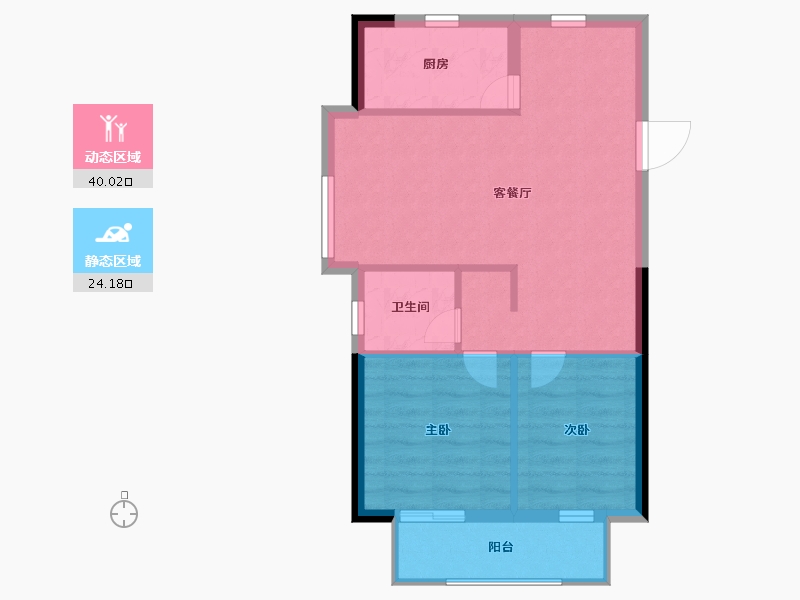 福建省-宁德市-霞浦县海润香开观海61.34m²-58.00-户型库-动静分区