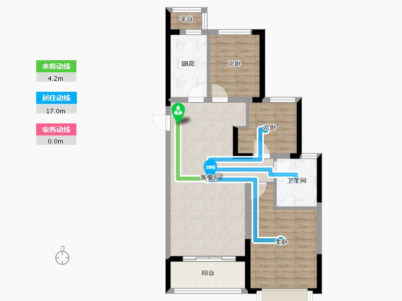 江苏省-无锡市-恒大 悦珑湾-76.00-户型库-动静线