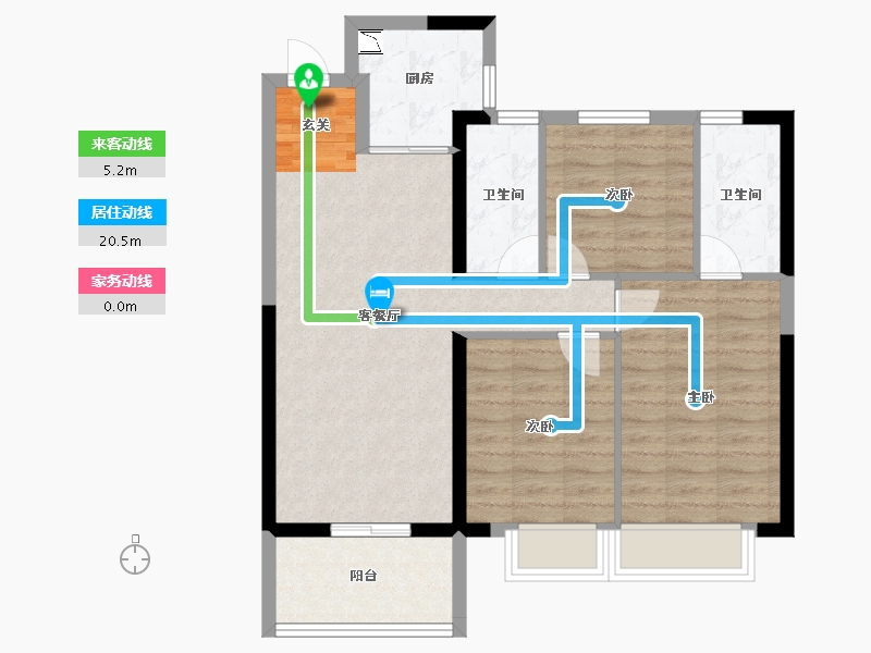 湖北省-武汉市-五矿万境水岸-79.66-户型库-动静线