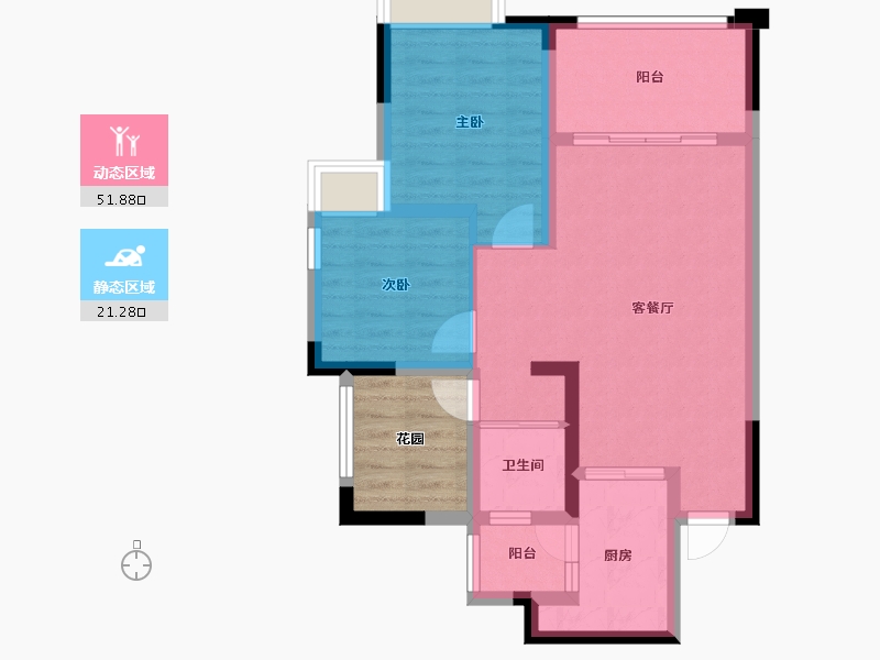 重庆-重庆市-国奥村-70.71-户型库-动静分区