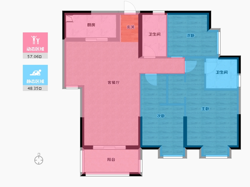 广西壮族自治区-桂林市-桂林奥林匹克花园-94.41-户型库-动静分区