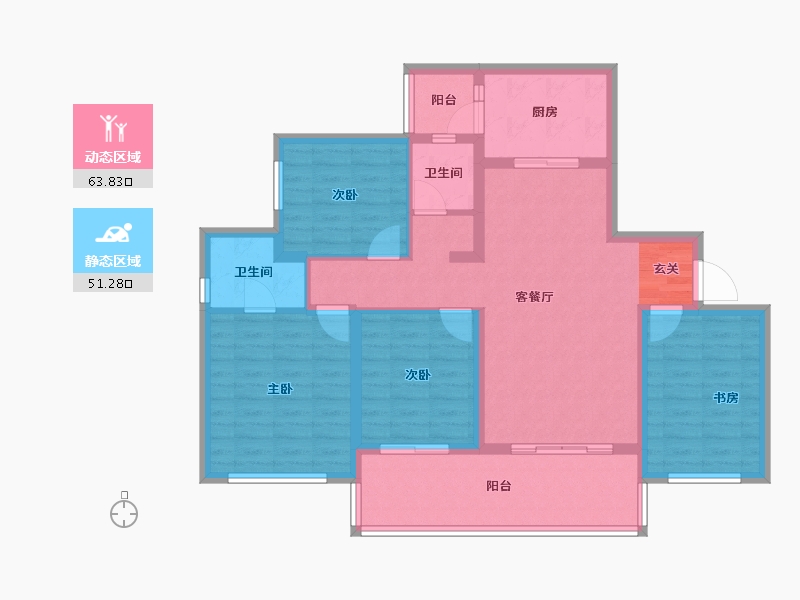 四川省-成都市-中南樾府-102.69-户型库-动静分区