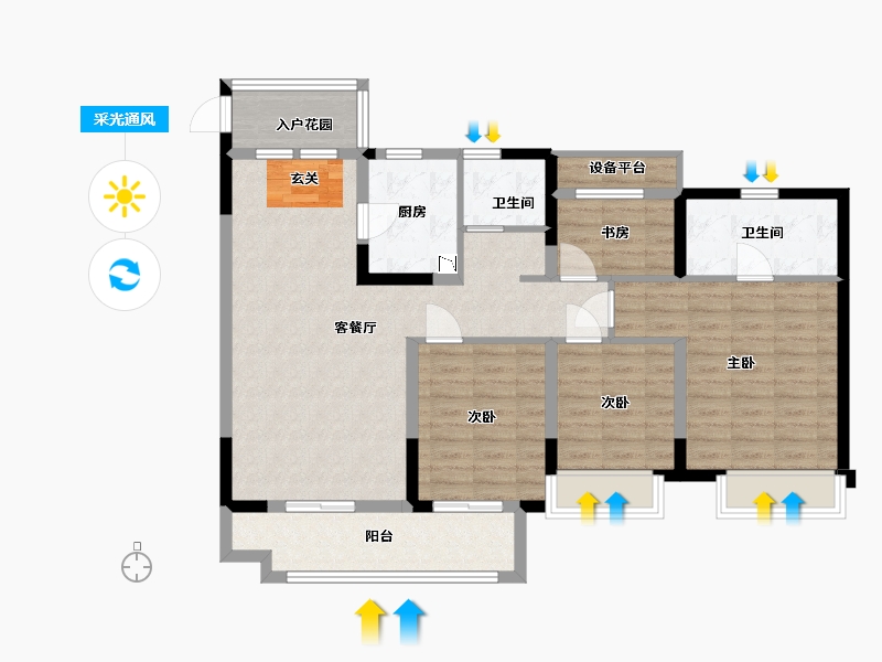 安徽省-蚌埠市-淮上万达-101.90-户型库-采光通风