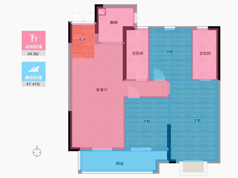 湖北省-武汉市-融侨方圆-87.61-户型库-动静分区