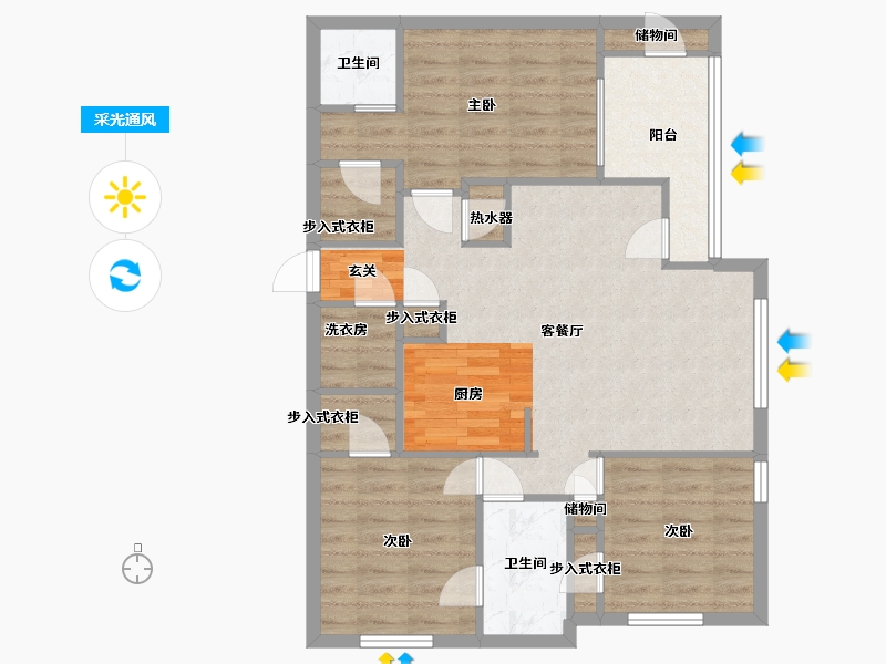 Florida-Hillsborough-Grande Oasis at Carrollwood-86.58-户型库-采光通风