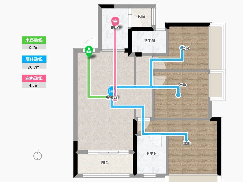 四川省-资阳市-凯旋国际-77.13-户型库-动静线