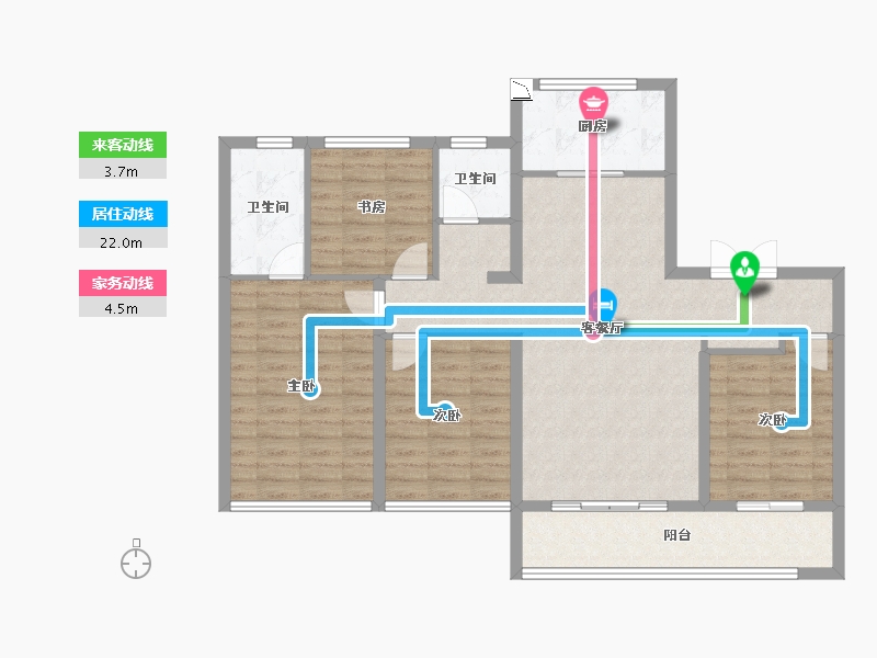 山东省-济南市-绿地IFC中央公馆-103.71-户型库-动静线