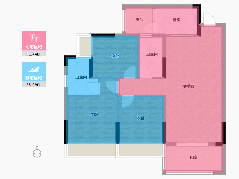 广西壮族自治区-桂林市-交投·兴进漓江悦府-75.62-户型库-动静分区