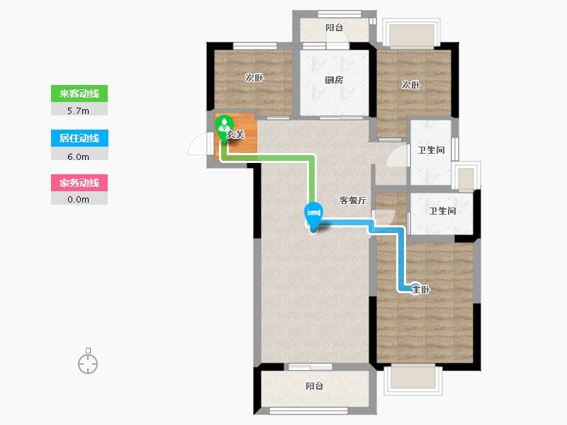 湖北省-武汉市-碧桂园十里春风-84.01-户型库-动静线