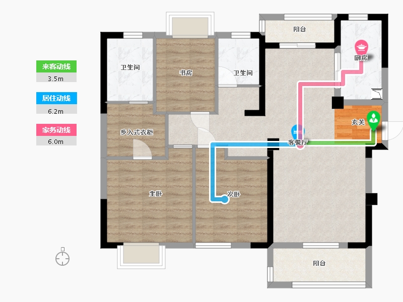 湖北省-武汉市-武地融创金麟壹号-95.50-户型库-动静线