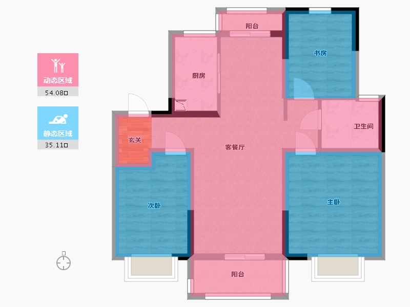 江苏省-南京市-中建熙元府-78.57-户型库-动静分区