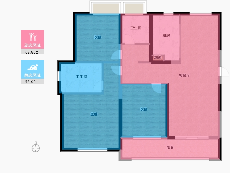 湖北省-武汉市-大华锦绣时代-104.80-户型库-动静分区