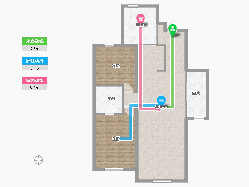 河北省-沧州市-孔雀城-89.80-户型库-动静线