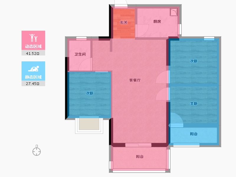 福建省-福州市-大唐书香世家-60.84-户型库-动静分区