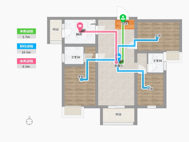 重庆-重庆市-金科联发�|悦府-72.20-户型库-动静线