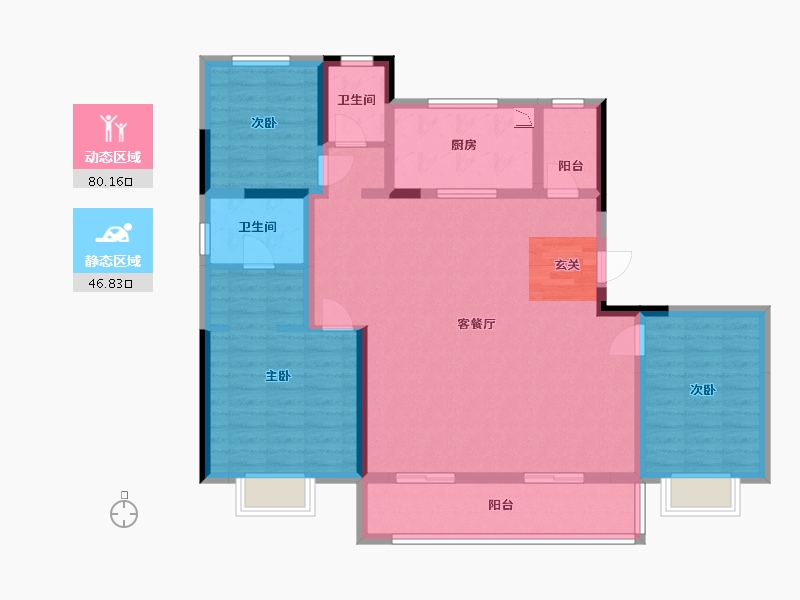 江苏省-南京市-江与城-113.68-户型库-动静分区