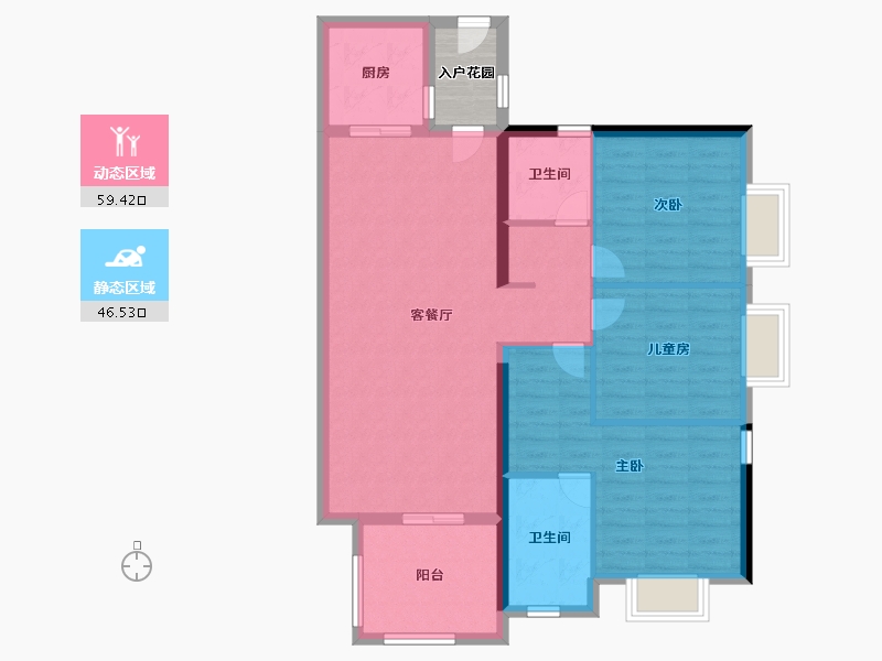 贵州省-贵阳市-万科翡翠公园-99.00-户型库-动静分区