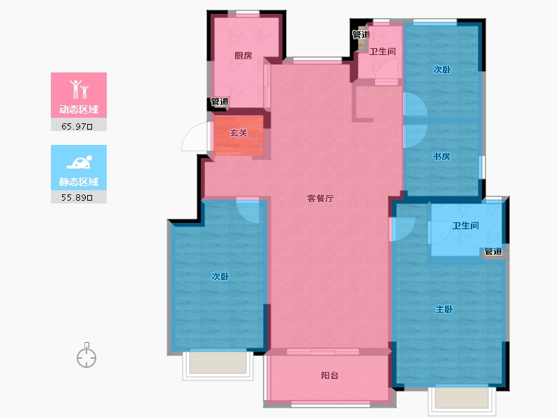 江苏省-南京市-中交锦�m荟-109.59-户型库-动静分区