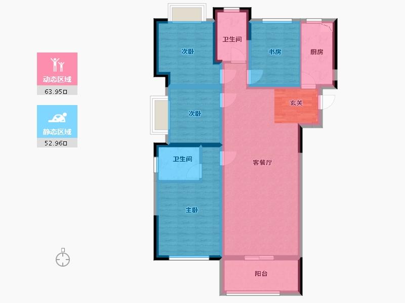 湖南省-长沙市-恒泰芙蓉悦府-104.05-户型库-动静分区