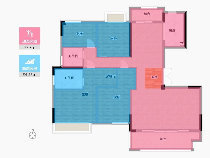 重庆-重庆市-�吃贸�-120.67-户型库-动静分区