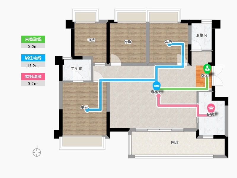 重庆-重庆市-华宇旭辉御�Z湖山-100.39-户型库-动静线