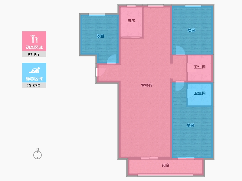 北京-北京市-宏福苑-130.00-户型库-动静分区