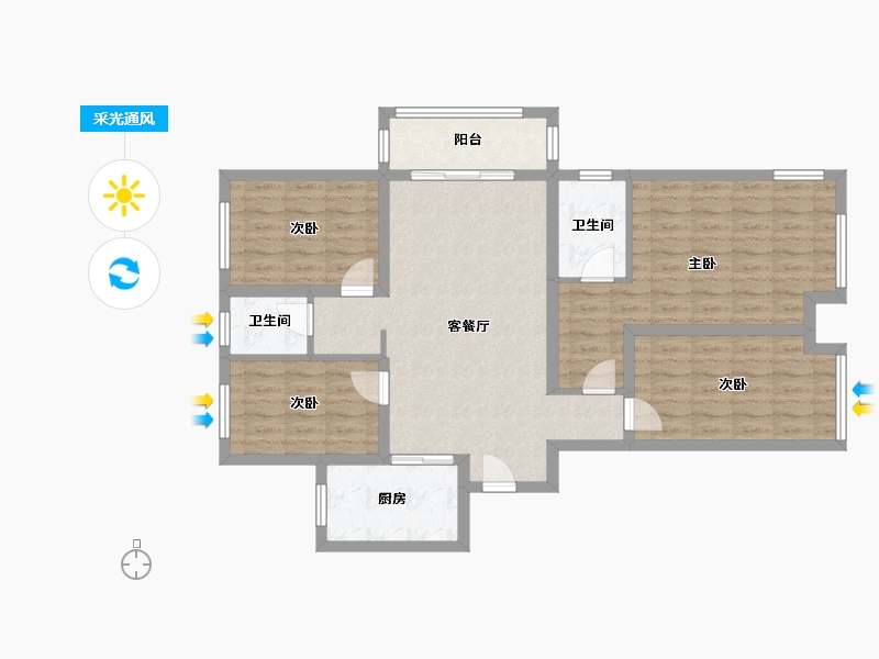 河南省-郑州市-永威城-98.04-户型库-采光通风