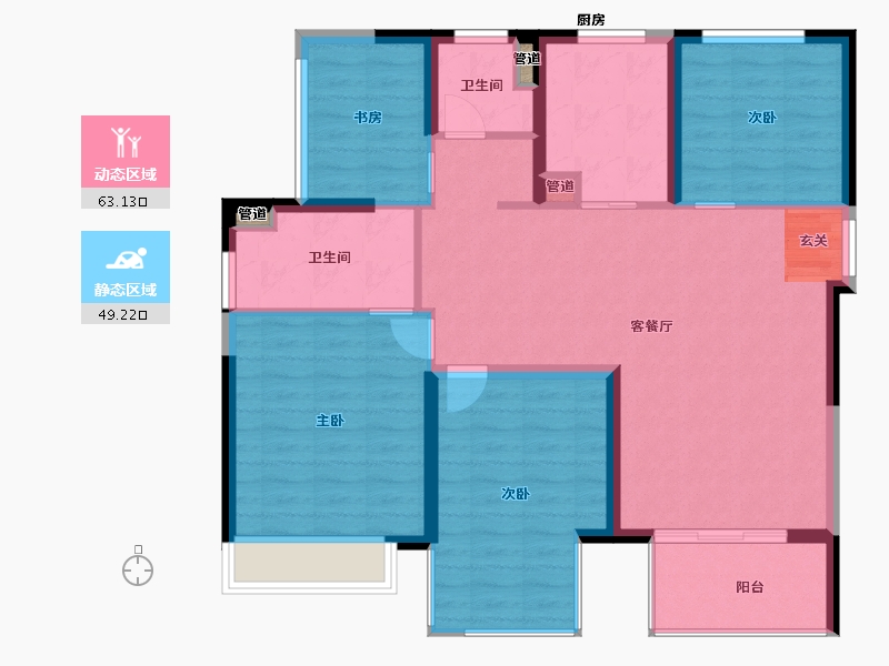 江苏省-南京市-星叶欢乐城-102.00-户型库-动静分区