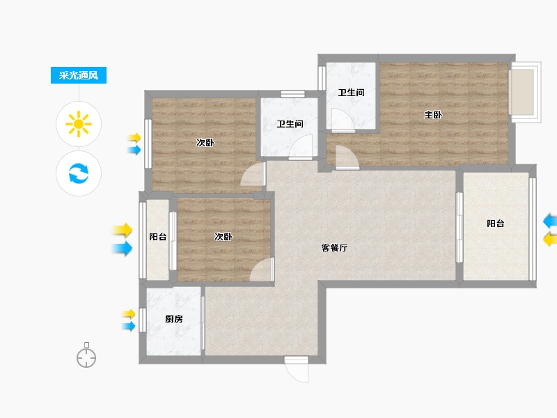 湖北省-武汉市-龙泉逸舍-91.02-户型库-采光通风