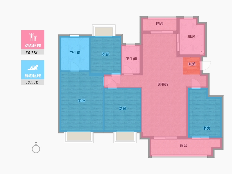 重庆-重庆市-重庆映月台-114.00-户型库-动静分区