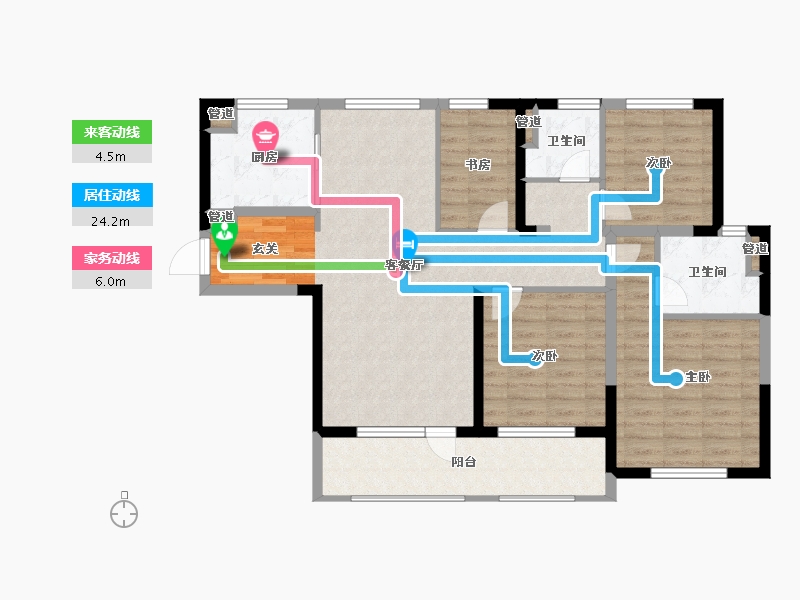 江苏省-南京市-颐居・朗诗紫熙府-103.00-户型库-动静线