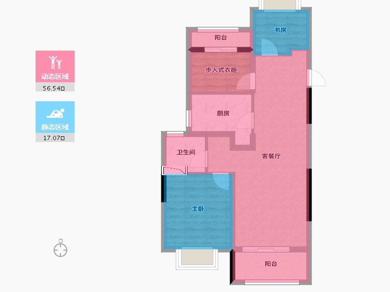 上海-上海市-中国铁建香榭国际-64.82-户型库-动静分区