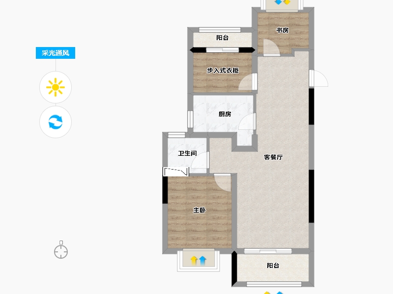 上海-上海市-中国铁建香榭国际-64.82-户型库-采光通风