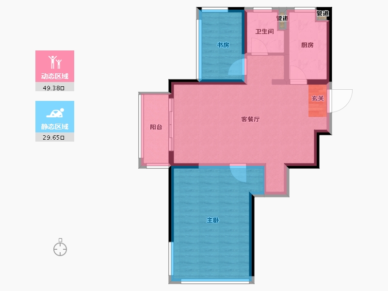 江苏省-南京市-星叶欢乐城-70.99-户型库-动静分区