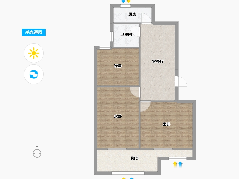 福建省-福州市-东福苑-71.74-户型库-采光通风