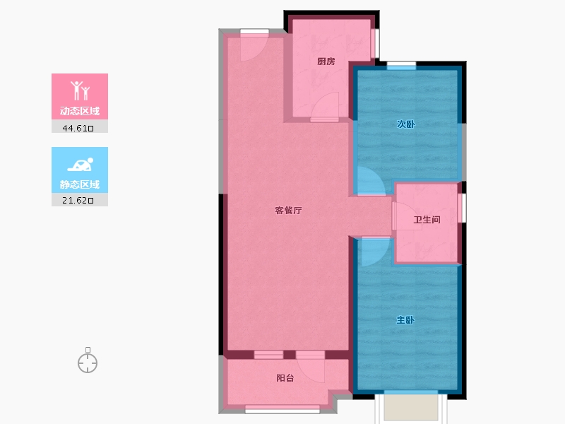 河北省-唐山市-唐山金科集美郡-58.39-户型库-动静分区