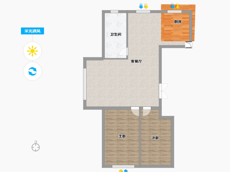 黑龙江省-佳木斯市-名合城-84.00-户型库-采光通风