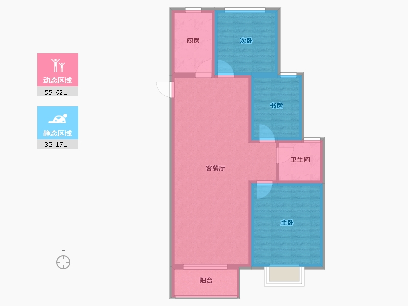 山东省-济南市-鸿源学林苑-78.62-户型库-动静分区