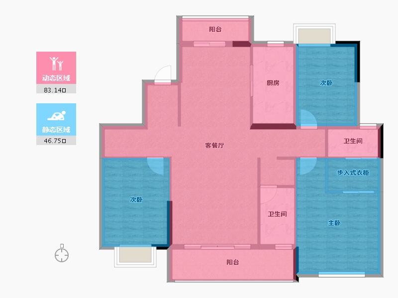 湖南省-永州市-湘江壹号-117.86-户型库-动静分区