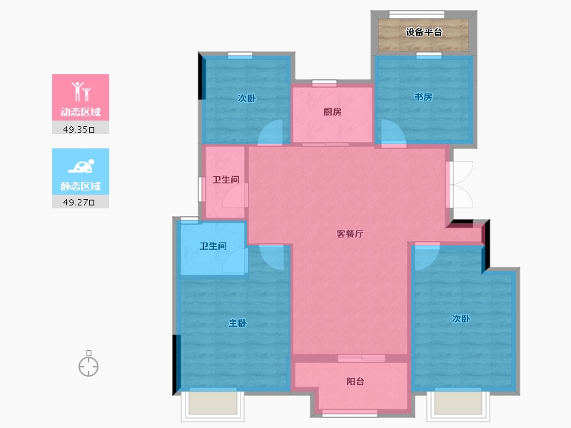 浙江省-湖州市-优优学府-91.97-户型库-动静分区