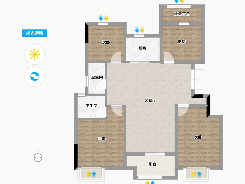 浙江省-湖州市-优优学府-91.97-户型库-采光通风