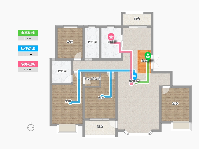 陕西省-西安市-陕建翠园锦绣-135.55-户型库-动静线