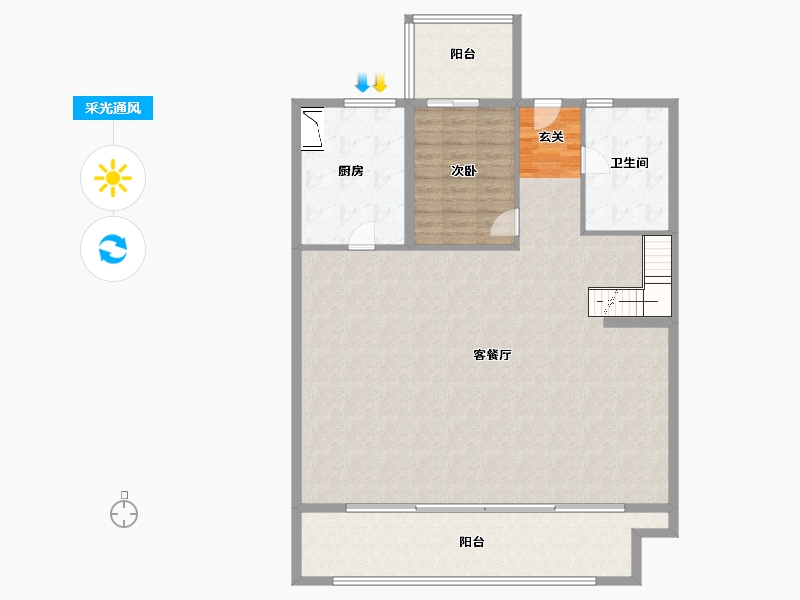 江苏省-苏州市-万科璞悦雅筑-142.00-户型库-采光通风