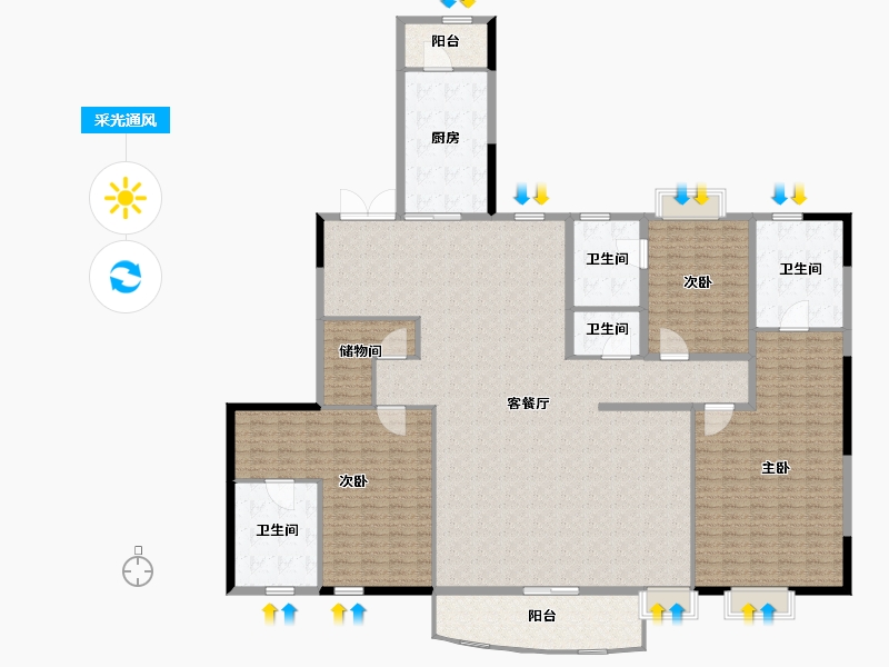 浙江省-宁波市-碧桂园云顶-260.00-户型库-采光通风