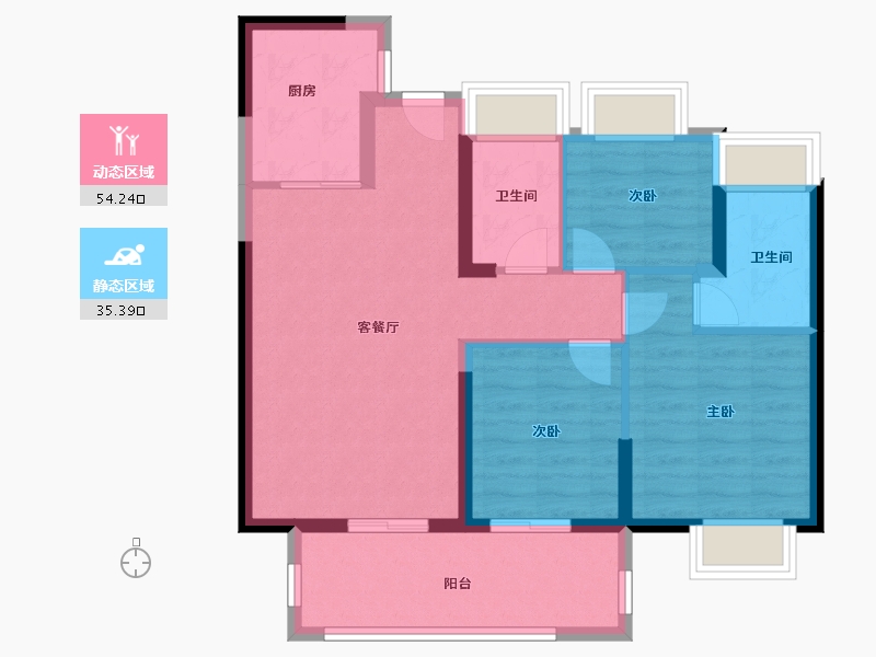 福建省-漳州市-中海上湾-80.00-户型库-动静分区