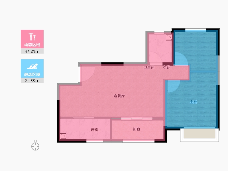 河北省-石家庄市-卡布奇诺国际社区-65.57-户型库-动静分区