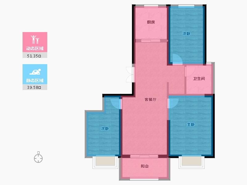 陕西省-西安市-当代上品湾MOMΛ-80.83-户型库-动静分区