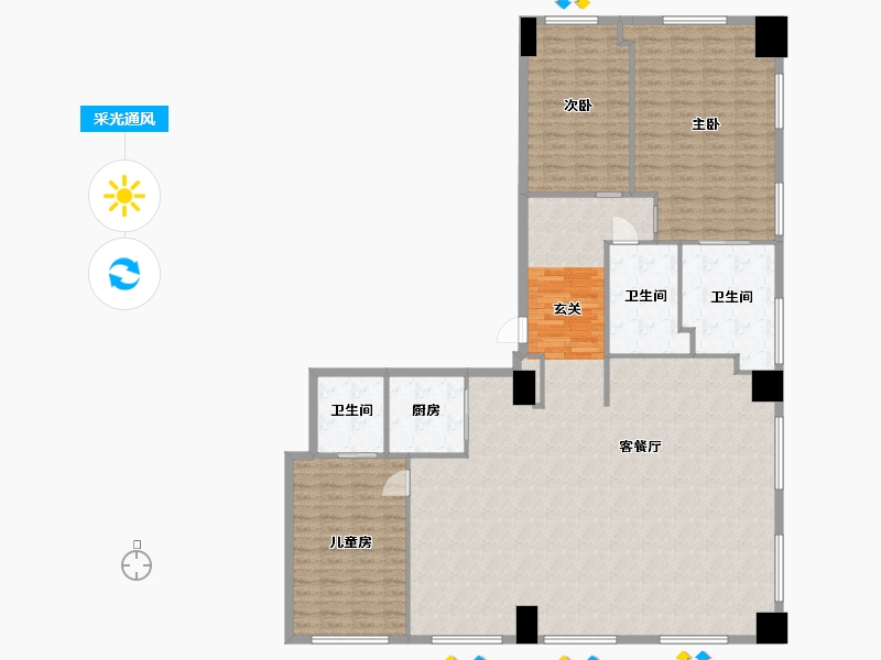 辽宁省-朝阳市-泰禾・北京公馆-181.03-户型库-采光通风